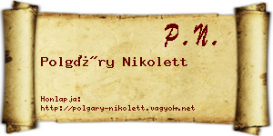 Polgáry Nikolett névjegykártya